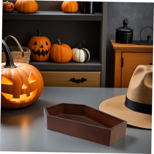 PEPLAYTAL Holz Sarg Tablett Gothic Serviertablett aus Holz für Halloween Party Dekor Vielseitiges Candy Tablett und Schmuck Ablage Stabile Holzschale für Kerzen Schlüssel und Süßigkeiten von PEPLAYTAL