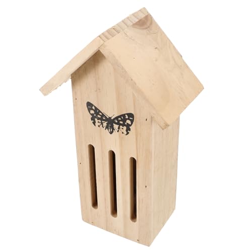 PEPLAYTAL Holz Schmetterlingshaus Futterstation Wetterfestes Garten Natürlicher Schmetterlings Unterschlupf Hängend Sicherer Lebensraum für Schmetterlinge im Freien von PEPLAYTAL