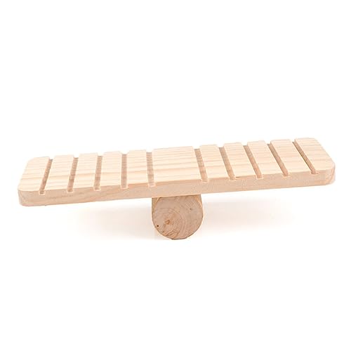 PEPLAYTAL Holz Wippe für Hamster Mäuse und Andere Kleintiere Spiel und Ruheplatz Leicht zu Reinigen Zubehör für Käfig Fördert Zahngesundheit und Spielspaß von PEPLAYTAL