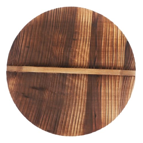 PEPLAYTAL Holz wokdeckel mit Anti überkochschutz Natürliches Stabiles Holz Großer Griff Vielseitiger Deckel für Woks und Töpfe Hält Dampf für Gleichmäßiges Garen Geeignet für Gesundes von PEPLAYTAL