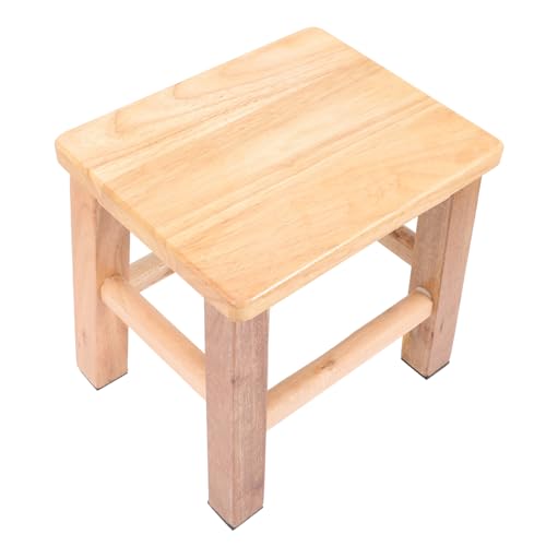 PEPLAYTAL Holzhocker Kindersitz Hocker aus Massivholz Praktischer Kleiner Kinderhocker zum Schuhewechseln und Waschen Rutschfester Sitzhocker für Eltern Robust Pflegeleicht Kompakt von PEPLAYTAL