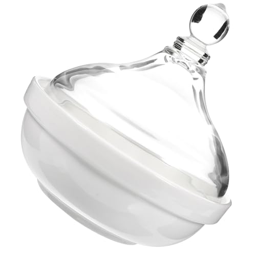PEPLAYTAL Keramik Dessertschale mit Deckel Stabile Glatte Porzellan Ramekin zum Backen von Pudding und Kuchen Dekorative Obstschale für Zuhause Teilig Spülmaschinenfest Vielseitig Einsetzbar von PEPLAYTAL
