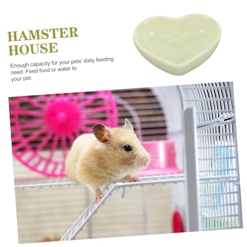 PEPLAYTAL Keramik Haustier Futternapf Herzform rutschfest Wasserschale für Hamster Meerschweinchen Rennmäuse Kleintiere Bpa frei Leicht zu Reinigen Kompakt und Langlebig von PEPLAYTAL