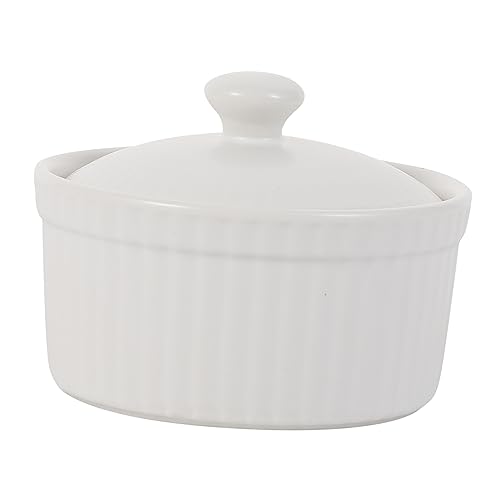 PEPLAYTAL Keramische Pudding Schüssel mit Deckel Multifunktionale Dessertschale für Ofen und Mikrowelle zum Backen von und Pudding Weiß Bruchsicher und Leicht zu Reinigen PEPLAYTAL Keramische Pudding Schüssel mit Deckel Multifunktionale Dessertschale für Ofen und Mikrowelle zum Backen von und Pudding Weiß Bruchsicher und Leicht zu Reinigen von PEPLAYTAL