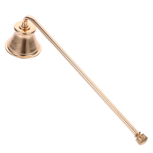 PEPLAYTAL Kerzenlöscher mit Glockenförmiger Löschhaube Tragbar Robust und Bruchsicher Sicherer Dochtlöscher für Teelichter und Duftkerzen Stilvolles Goldfarbenes Design von PEPLAYTAL