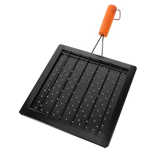 PEPLAYTAL Klappbarer Camping Grillrost mit Holzgriff Faltbarer Multifunktionaler Grillkorb für Outdoor Kochen Robuster Quadratischer Grillrost zum Backen Braten und Fischgrillen Beim von PEPLAYTAL