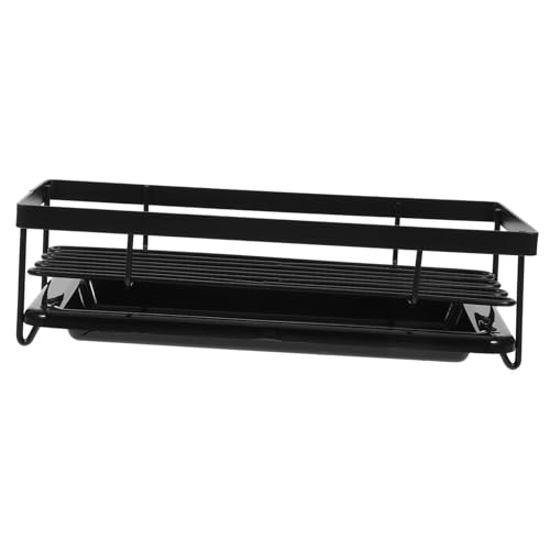 PEPLAYTAL Küchen Spüle Organizer Metall Schwammhalter mit Ablagekorb für Spülschwämme und Spülmittel Platzsparendes Abluftregal für Waschbecken Robustes Küchenregal zur von PEPLAYTAL