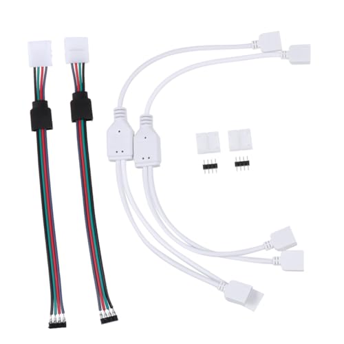 PEPLAYTAL LED Strip Lamp Verbindungskabel Teilig Schweißfreie Steckverbinder für Rgb LED Streifen Einfache Installation Kompatibel mit Smd Lichtleisten Transparent von PEPLAYTAL