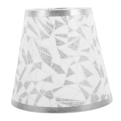 PEPLAYTAL Lampenschirm Stoff Silber Diamantmuster Fassung Transparent Kleine Wand und Deckenleuchte Ersatzschirm Weiches Licht Wohnzimmer Schlafzimmer von PEPLAYTAL