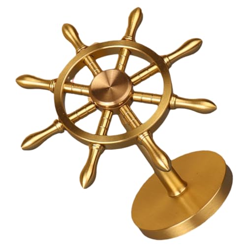 PEPLAYTAL Mediterranes Messing Schiffsteuerrad Dekofigur Rudder Modell Schreibtisch Ornamente für Segler und Strandliebhaber von PEPLAYTAL