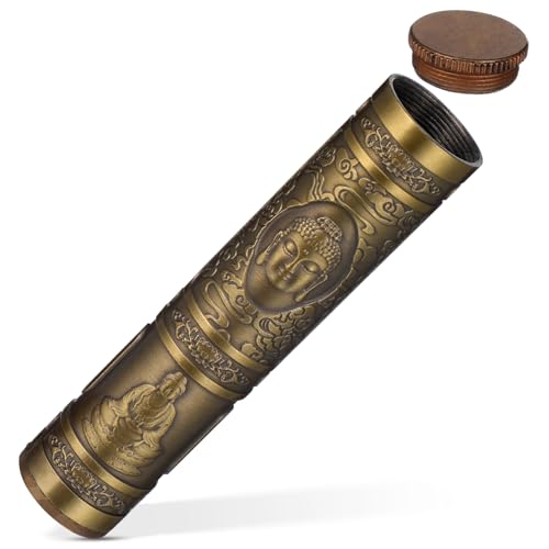 PEPLAYTAL Metall Zigarettenetui mit Dekorativem Relief Buddha Wasserdichtes Druckfestes Outdoor Zigarettenetui Tragbare Luftdichte Aufbewahrungsbox für Selbstgedrehte Zigaretten Kompakt und PEPLAYTAL Metall Zigarettenetui mit Dekorativem Relief Buddha Wasserdichtes Druckfestes Outdoor Zigarettenetui Tragbare Luftdichte Aufbewahrungsbox für Selbstgedrehte Zigaretten Kompakt und von PEPLAYTAL