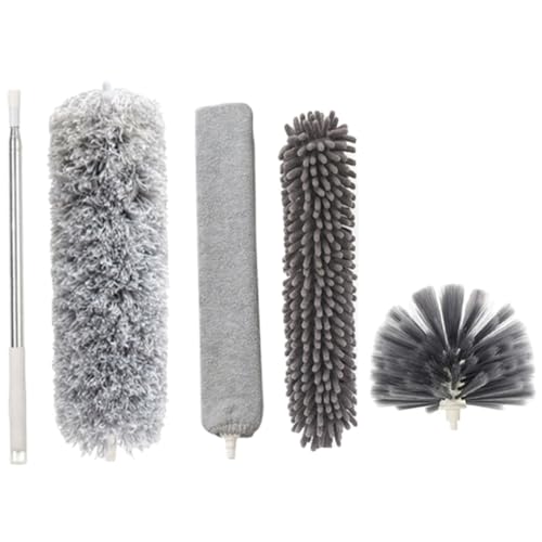 PEPLAYTAL Mikrofaser Staubwedel mit Teleskopstange Statisch Antistatisch Vielseitig für Hohe Decken Möbel Autos Sicher Leiter Kratzfrei für Schwer Erreichbare Stellen im Haushalt von PEPLAYTAL