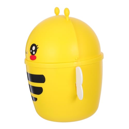 PEPLAYTAL Mini Mülleimer mit Deckel Cartoon Bienen Design Kleiner Tisch Abfalleimer mit Klappdeckel für Büro und Schreibtisch Kompakter Desktop Papierkorb mit Praktischem Klappmechanismus PEPLAYTAL Mini Mülleimer mit Deckel Cartoon Bienen Design Kleiner Tisch Abfalleimer mit Klappdeckel für Büro und Schreibtisch Kompakter Desktop Papierkorb mit Praktischem Klappmechanismus von PEPLAYTAL