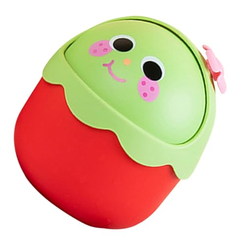 PEPLAYTAL Mini Tischmülleimer mit Süßem Erdbeer Design Kompakt und Leicht als Desktop Abfallbehälter für Büro Kinderzimmer und Bad Cartoon Stil Platzsparend und Dekorativ PEPLAYTAL Mini Tischmülleimer mit Süßem Erdbeer Design Kompakt und Leicht als Desktop Abfallbehälter für Büro Kinderzimmer und Bad Cartoon Stil Platzsparend und Dekorativ von PEPLAYTAL