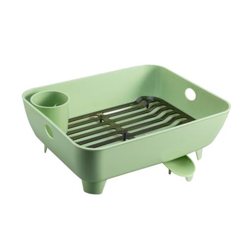 PEPLAYTAL Multifunktionaler Küchen Organizer Aufbewahrungsbox mit Abtropffunktion und Essstäbchenhalter Großer Kapazität Platzsparend Grün für Geschirr und Besteckordnung PEPLAYTAL Multifunktionaler Küchen Organizer Aufbewahrungsbox mit Abtropffunktion und Essstäbchenhalter Großer Kapazität Platzsparend Grün für Geschirr und Besteckordnung von PEPLAYTAL