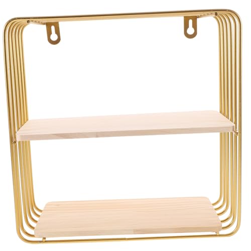 PEPLAYTAL Multifunktionales Wandregal aus Kleines Schwebendes Ablageregal mit Hoher Tragkraft Platzsparendes Aufbewahrungsboard für Wohnzimmer Küche Bad Elegante Wanddeko in Gold von PEPLAYTAL