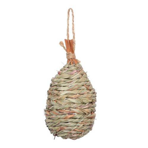 PEPLAYTAL Natürlich Gewebtes Vogelnest aus Gras Hängendes Leichtes und Langlebiges Vogelhaus mit Wahlweisen Einfluglochgrößen Einfach zu Befestigen für Wild Ziergärten von PEPLAYTAL