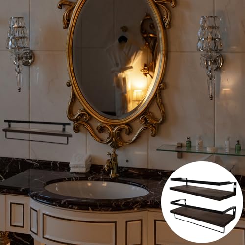 PEPLAYTAL Praktisches Wandregal aus Tiefbraunem Kiefernholz mit Stahlrahmen Platzsparendes Küchen Badezimmer wandboard Robust und Einfach zu Montieren für Handtücher und Zubehör PEPLAYTAL Praktisches Wandregal aus Tiefbraunem Kiefernholz mit Stahlrahmen Platzsparendes Küchen Badezimmer wandboard Robust und Einfach zu Montieren für Handtücher und Zubehör von PEPLAYTAL