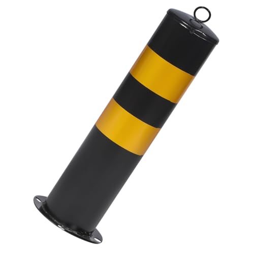 PEPLAYTAL Reflektierender Stahl Schutzpfosten Höhe Robuste Parkbarriere für Einfahrten Auffälliger Sicherheitsbollard mit Gelb Schwarzer Warnmarkierung Wetterfest und Langlebig für Garagen von PEPLAYTAL