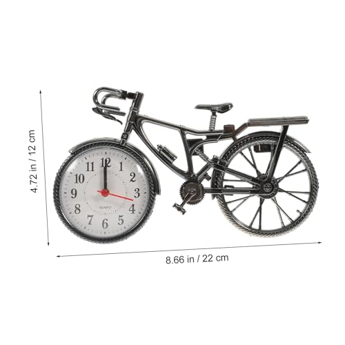 PEPLAYTAL Retro Fahrrad Tischuhr aus Kunststoff Stilvolle Europäisch Amerikanische Dekoration Geräuschloser Wecker für Schlafzimmer und Büro für Radfahrer Langlebig und Praktisch von PEPLAYTAL
