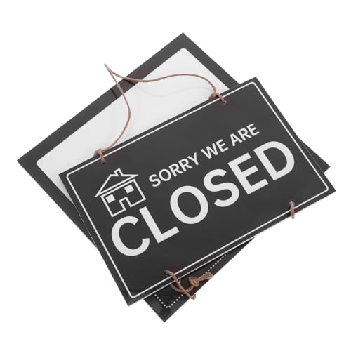 PEPLAYTAL Retro Geschäftsschilder aus Holz Doppelseitiges Offen Geschlossen Schild mit Aufhängung Beschreibbares Open Closed Schild für Restaurants Bars Einfache Installation Langlebiges von PEPLAYTAL