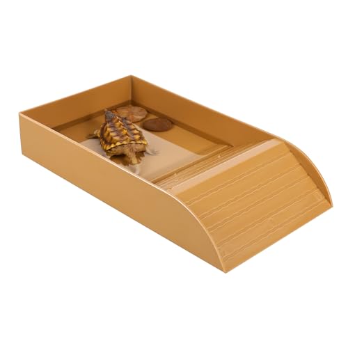PEPLAYTAL Schildkröten Badebecken mit Rampe Stabiler Wassernapf für Reptilien Große Futterschale für Schildkröten Einfach zu Reinigen für Terrarien von PEPLAYTAL