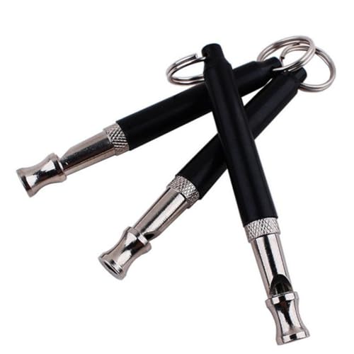 PEPLAYTAL Schwarze Hundepfeife aus Nickelfreiem Messing mit Verstellbarer Frequenz und Trageband Geräuschloses Trainingsgerät zur Antibell Kontrolle und Positiven Hundeerziehung von PEPLAYTAL