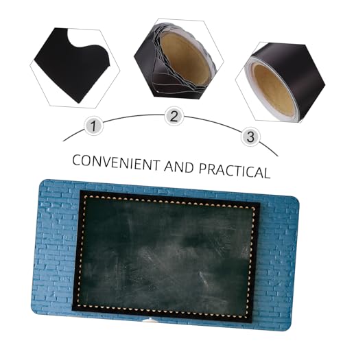 PEPLAYTAL Schwarze Tafelbordüre aus Beschichtetem Papier Ölbeständig Dekorative Bulletin Board Border für Klassenzimmer Fenster Türen Glatte Oberflächen Praktische Schuldekoration von PEPLAYTAL