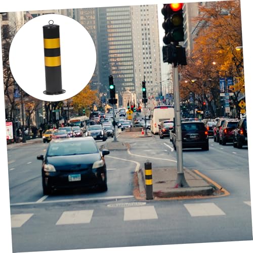 PEPLAYTAL Sicherheits poller aus Edelstahl Schwarz gelb mit Reflektierender Oberfläche Robuste Parkplatzsperre für Einfahrten und Straßenabsperrung Einfache Montage Vielseitig für PEPLAYTAL Sicherheits poller aus Edelstahl Schwarz gelb mit Reflektierender Oberfläche Robuste Parkplatzsperre für Einfahrten und Straßenabsperrung Einfache Montage Vielseitig für von PEPLAYTAL