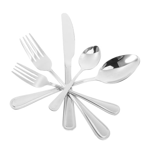 PEPLAYTAL Teiliges Edelstahl Besteck Set für Person Poliert und Rostfrei Inklusive Messer Gabel Löffel Dessertgabel und Teelöffel Komfortabler Griff Spülmaschinenfest Stilvolles von PEPLAYTAL