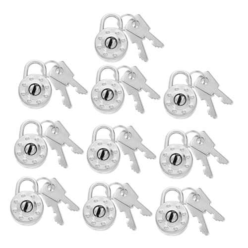 PEPLAYTAL Teiliges Mini Rund Vorhängeschlösser aus Zinklegierung mit Schlüsseln Kleine Robuste Schloss für Tagebücher Schmuckschatullen Bastelbedarf Tragbar und Sicher Vielseitig Einsetzbar PEPLAYTAL Teiliges Mini Rund Vorhängeschlösser aus Zinklegierung mit Schlüsseln Kleine Robuste Schloss für Tagebücher Schmuckschatullen Bastelbedarf Tragbar und Sicher Vielseitig Einsetzbar von PEPLAYTAL