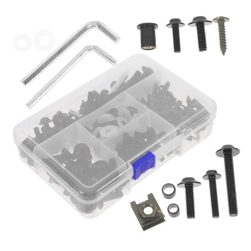PEPLAYTAL Teiliges Motorrad Verkleidungsschrauben Farbige Windschild Befestigungsschrauben mit Muttern und Unterlegscheiben Vielseitiges Montagesortiment für Motorbike Karosserie Schwarz PEPLAYTAL Teiliges Motorrad Verkleidungsschrauben Farbige Windschild Befestigungsschrauben mit Muttern und Unterlegscheiben Vielseitiges Montagesortiment für Motorbike Karosserie Schwarz von PEPLAYTAL