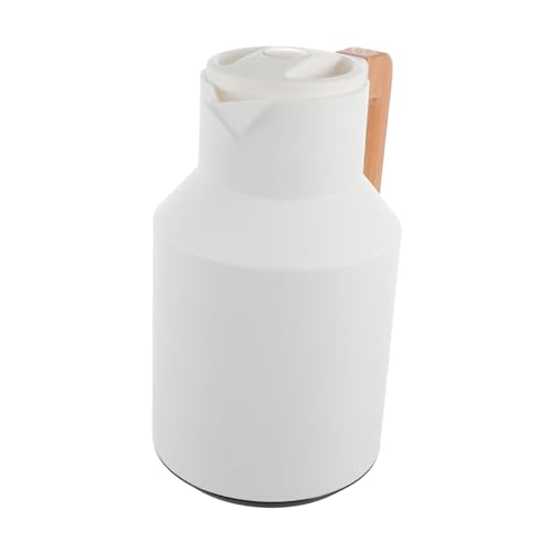 PEPLAYTAL Thermoskanne Weiß Isolierflasche mit Glas Innenkolben Haushalts Warmhaltekanne Bpa Frei Spülmaschinengeeignet für Heiß und Kaltgetränke von PEPLAYTAL