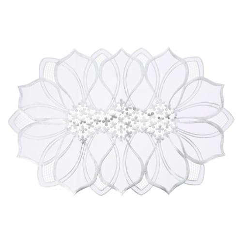 PEPLAYTAL Tischset Hitzeschutz Dekorative Platzmatte Für Esstisch Elegant Und rutschfest Für Zuhause Hotel Und Feiern Silberne Tischdekoration Für Stilvolle Anlässe von PEPLAYTAL