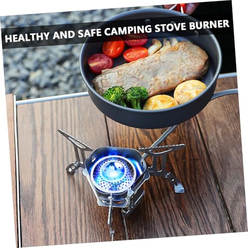 PEPLAYTAL Tragbarer Camping gaskocher aus Edelstahl Winddicht Hohe Verbrennungseffizienz Kompakt und Leicht für Picknick Outdoor Grill und Rucksacktouren von PEPLAYTAL