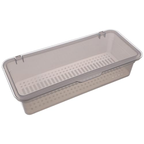 PEPLAYTAL Transparente Aufbewahrungsbox mit Deckel für Besteck und Stäbchen Kunststoff Organizer mit Abtropffunktion Multifunktionaler Küchenutensilienhalter für Arbeitsplatte von PEPLAYTAL