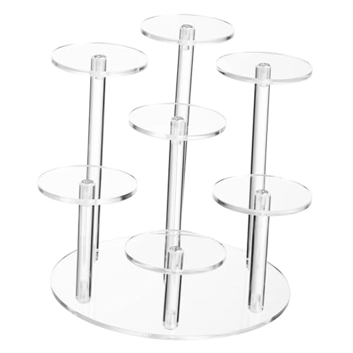 PEPLAYTAL Transparenter Displayständer mit Mehrstufiger Organizer für Schmuck Uhren Figuren Stabiler Klarer Präsentationsständer für Büro und Zuhause von PEPLAYTAL
