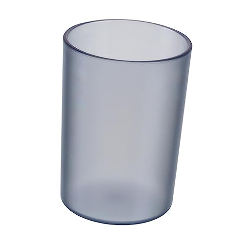 PEPLAYTAL Transparenter Plastik Zahnputzbecher mit Glatter Oberfläche Bruchsicherer Trinkbecher für Bad und Mundspülung Grauer Mehrzweck Wassermug für Erwachsene von PEPLAYTAL