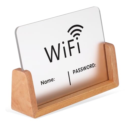 PEPLAYTAL Transparentes Wifi Passwort Schild mit Stabilem Buchenholz Sockel Kompakte Anzeige Tischschild für Hotel Geschäft Gästezimmer Professionelles Wlan Board zur Einfachen PEPLAYTAL Transparentes Wifi Passwort Schild mit Stabilem Buchenholz Sockel Kompakte Anzeige Tischschild für Hotel Geschäft Gästezimmer Professionelles Wlan Board zur Einfachen von PEPLAYTAL