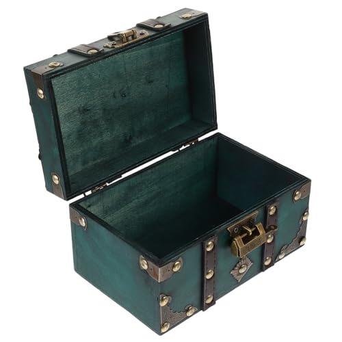PEPLAYTAL Vintage Holz Schmuckschatulle mit Metallverschluss Große Kapazität Aufbewahrungsbox für Ohrringe Halsketten Armbänder Retro Schatztruhe als Geschenkbox für Frauen Mädchen PEPLAYTAL Vintage Holz Schmuckschatulle mit Metallverschluss Große Kapazität Aufbewahrungsbox für Ohrringe Halsketten Armbänder Retro Schatztruhe als Geschenkbox für Frauen Mädchen von PEPLAYTAL