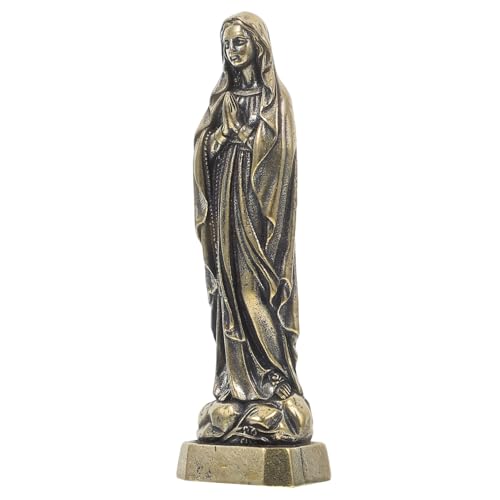 PEPLAYTAL Vintage Messing Mary Statue Miniatur Skulptur Detailreiche Katholische Göttinnenfigur Dekoratives Messing Ornament für Schreibtisch Regal Büro Friedvolle Religiöse Wohnkultur PEPLAYTAL Vintage Messing Mary Statue Miniatur Skulptur Detailreiche Katholische Göttinnenfigur Dekoratives Messing Ornament für Schreibtisch Regal Büro Friedvolle Religiöse Wohnkultur von PEPLAYTAL