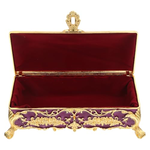 PEPLAYTAL Vintage Schmuckbox aus Metalllegierung Ornate Schmuckkästchen für Frauen Retro Europäischer Stil Kompakte Schmuckaufbewahrung Kratzfestes Design Stilvolle Andenkenbox für Ringe und PEPLAYTAL Vintage Schmuckbox aus Metalllegierung Ornate Schmuckkästchen für Frauen Retro Europäischer Stil Kompakte Schmuckaufbewahrung Kratzfestes Design Stilvolle Andenkenbox für Ringe und von PEPLAYTAL