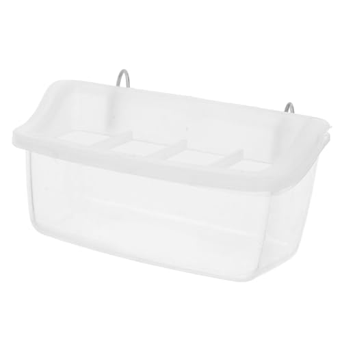 PEPLAYTAL Vogelfutterspender Für Käfige Transparenter Splashproof Papageienfutterbehälter Mit Haken Für Wellensittiche Nymphensittiche Und Andere Kleintiere Einfach Zu Reinigen Befüllen von PEPLAYTAL