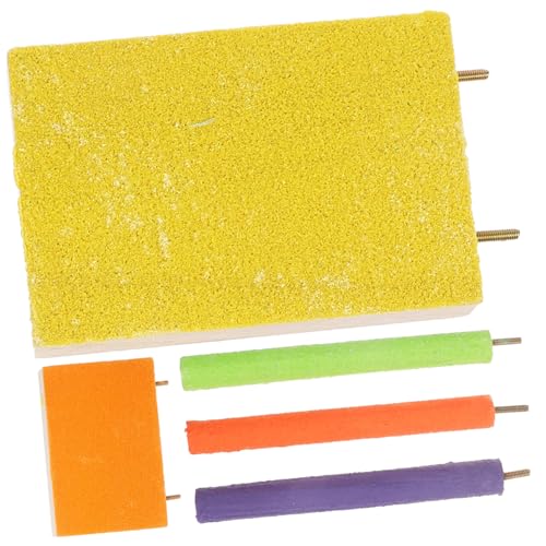 PEPLAYTAL Vogelspielplatz Papageien Holz Barsch Teilig Kauspielzeug Kratzstab Sitzstange für Wellensittiche Papagei Käfig Zubehör Robust Langlebig Zufällige Farbe Zufällige Farbe von PEPLAYTAL