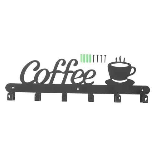 PEPLAYTAL Wandmontierter Kaffeebecherhalter aus Schwarzem Robustes Tassenregal mit Schrauben Rostfrei Platzsparende Wanddekoration für Küche und Esszimmer Praktischer Becherorganizer von PEPLAYTAL