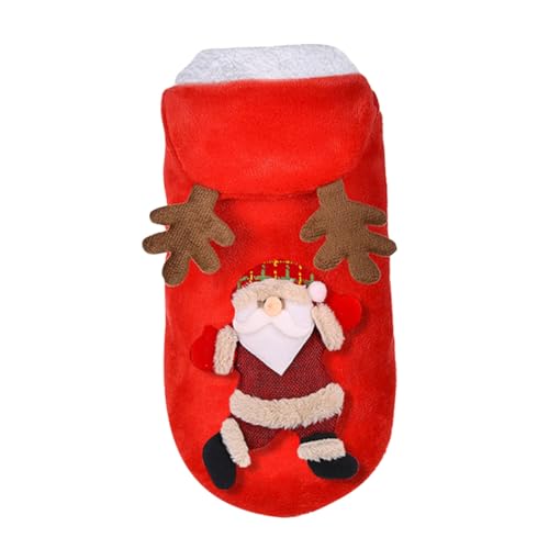 PEPLAYTAL Weihnachtliches Haustier Kapuzenmantel aus Flauschigem Flanell Warmhaltend mit Rentier Motiv und Zwei Beinen Weiche Winterkleidung für Kleine Hunde und Welpen S Brust Rücken PEPLAYTAL Weihnachtliches Haustier Kapuzenmantel aus Flauschigem Flanell Warmhaltend mit Rentier Motiv und Zwei Beinen Weiche Winterkleidung für Kleine Hunde und Welpen S Brust Rücken von PEPLAYTAL