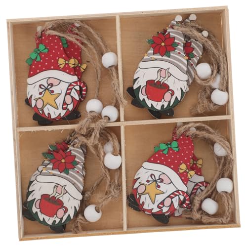 PEPLAYTAL Weihnachtlicher GNOME Holzanhänger Set Teiliges Set Aus Robustem Holz Für Festliche Baumdekoration Vielseitig Einsetzbar Für Weihnachten Und Feiertagsdekoration von PEPLAYTAL