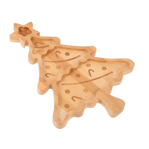 PEPLAYTAL Weihnachtsbaum Servierplatte aus Natürlichem Dekoratives Party Display Board für Desserts Snacks und festliche Kekse Festliches Tablett für Feiertage von PEPLAYTAL