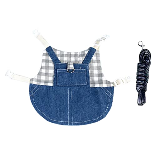 PEPLAYTAL Kaninchen Geschirr Set Mit Leine Verstellbar Und Tragbar Für Kleine Haustiere Wie Kaninchen Und Meerschweinchen Für Langlebig Und Sicher Kariert von PEPLAYTAL