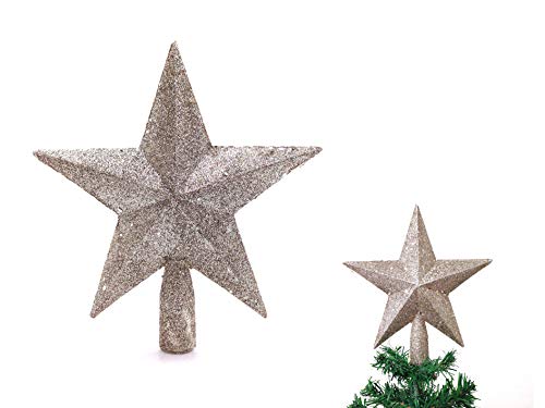 PEPPERLONELY Weihnachtsbaumspitze mit Champagner-Stern, 20,3 cm, Weihnachtsdekoration, funkelnder Champagner, bruchfester Kunststoff, perfekt für jede Größe des Weihnachtsbaums von PEPPERLONELY